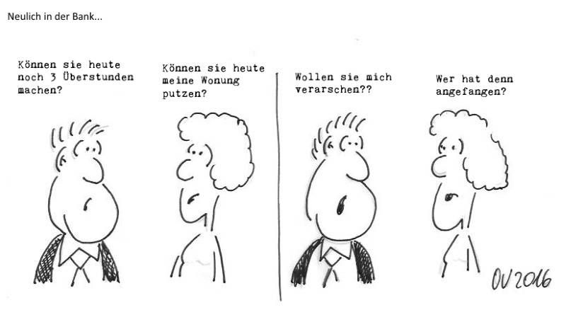 Karikatur - Überstunden - von Olaf Varlemann