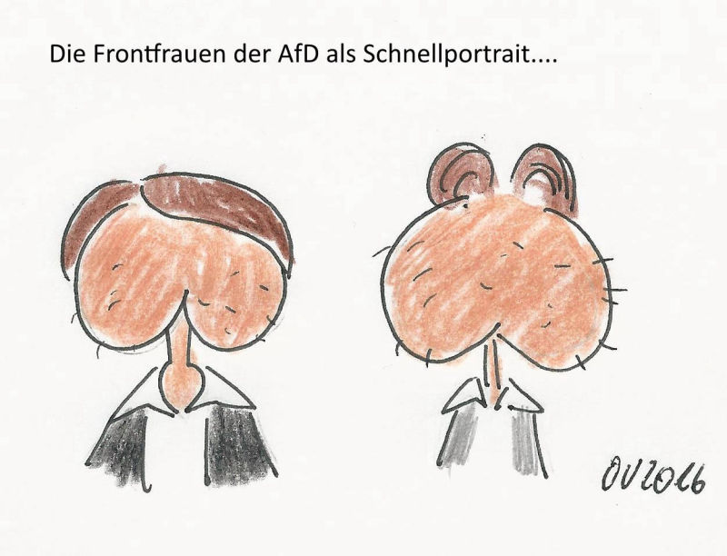 Karikatur Frontfrauen der AfD