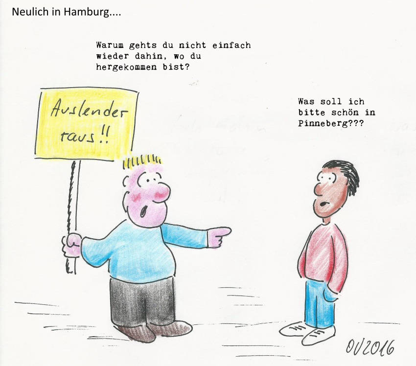Karikatur Ausländer raus