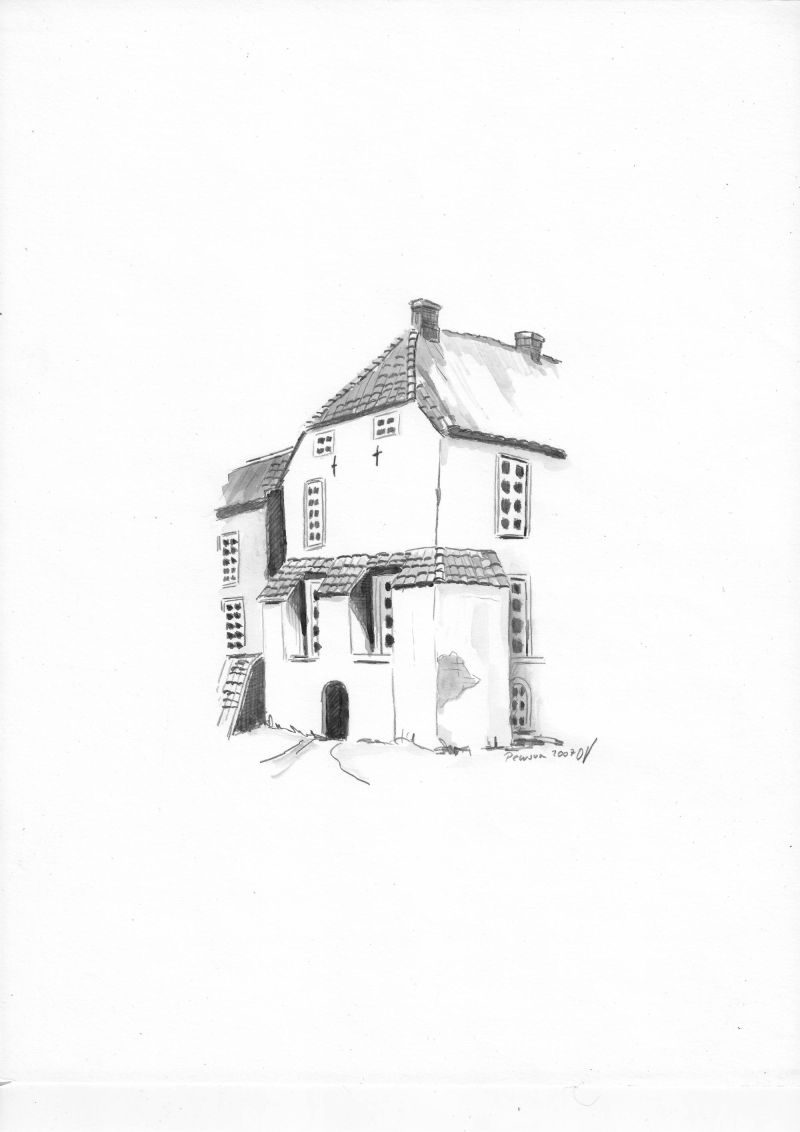 Olaf Varlemann - Ostfriesland Pewsum Federzeichnung