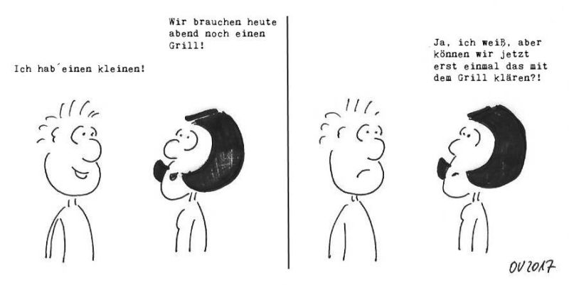 Karikatur - Grillen - von Olaf Varlemann