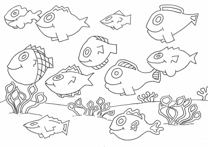 Ausmalbild Unterwasserwelten 1