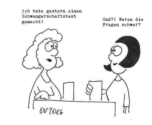 Karikatur - Schwangerschaftstest - von Olaf Varlemann