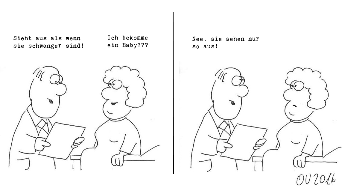 Karikatur - Schwanger - von Olaf Varlemann