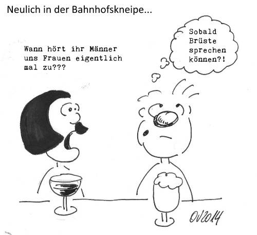 Karikatur - Männer können nicht zuhören - von Olaf Varlemann